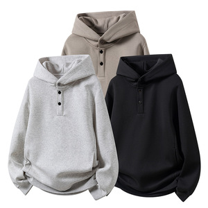 Sweat à capuche décontracté pour homme - Nouveau style automne-hiver - Style américain - Surdimensionné - À boutons - 100% coton - Vêtement de sport tendance - Product Image 6