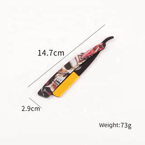 Custom Logo Antique Folding Shaving German Stainless Steel Straight <b>Razor</b> Single Edge Blade Bikini Tegra Surgical CO Wood Handle - Product Image 6