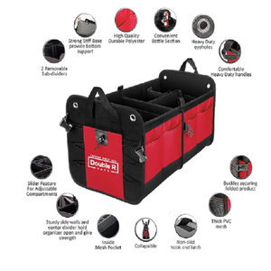 DOUBLE R BAGS Organizador de Carga Premium para Automóvil, Plegable, Impermeable, de Poliéster, con 4 Compartimentos y 7 Bolsillos - Product Image 2