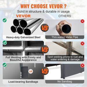 Tettoia per Auto 3x6m Resistente, Impermeabile e Anti-UV per Esterni, con 8 Pali Rinforzati e 4 Sacchi Zavorranti - Product Image 3