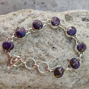 Natural Purple Copper Turquoise 925 Sterling Silver Adjustable <b>Bracelet</b> Natural Gemstone Jewelry Elegant Designer <b>Boho</b> <b>Bracelet</b> - Product Image 1