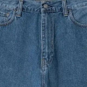 กางเกงยีนส์ขาสั้นสีน้ำเงิน ผ้าฝ้าย 100% แบบถักทอ เหมาะสำหรับฤดูร้อน - Product Image 4
