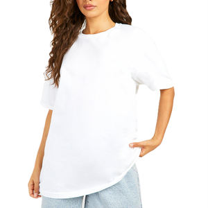 Camisetas Básicas Lisas al por Mayor para Mujer, Cuello Redondo, Manga Corta, Camisetas Sólidas, Personaliza tu Propia Marca, Impresión de Logotipo, Camiseta para Mujer - Product Image 1