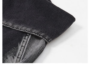 2026 Custom <b>Men</b> Light Blue 100%Cotton Baggy Denim <b>Jeans</b> Vintage Distressed Straight Style Streetwear Loose Fit Light Wash <b>Jeans</b> - Product Image 3