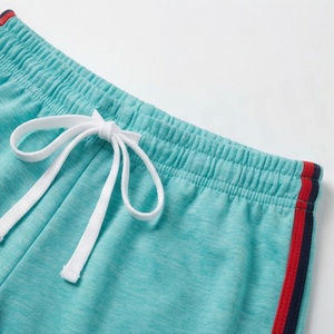 Conjunto Deportivo de 2 Piezas para Mujer, Top Corto de Manga Corta y Pantalones Cortos por Encima de la Rodilla, Color Sólido, Transpirable, de Punto, de Algodón y Elastano - Product Image 5