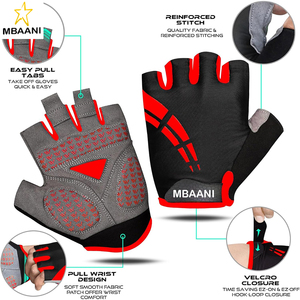 ถุงมือปั่นจักรยานสำหรับผู้ชาย, ถุงมือปั่นจักรยานแบบครึ่งนิ้วบุเจลกันลื่นสำหรับจักรยานเสือภูเขา, ถุงมือจักรยานแบบดูดซับแรงกระแทกและระบายอากาศได้ดี - Product Image 2