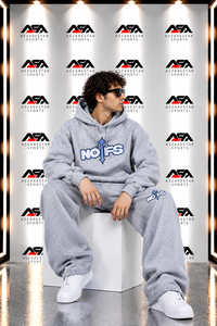 Ensemble de survêtement graphique gris pour homme, 2 pièces, sweat-shirt à capuche et pantalon de survêtement, ensemble streetwear et sportswear - Product Image 3