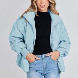 Women Warm Bubble Puffer Jacket <b>Winter</b> <b>Quilted</b> Coat Hooded Lightweight Casual Outerwear Fashion Zipper Jacket - Product Image 4