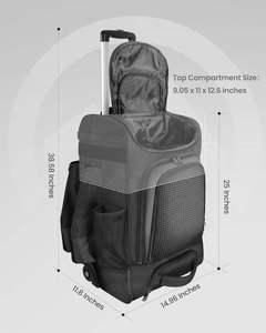 American League <b>Rolling</b> Baseball Bag – Wheeled Bat <b>Backpack</b> with 4 Bat Pockets for Professional Players - Product Image 2