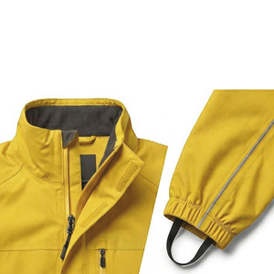 Veste de cyclisme et imperméable jaune pour homme, coupe régulière, en polyester, résistante à l'eau, avec fermeture éclair et col montant - Product Image 6