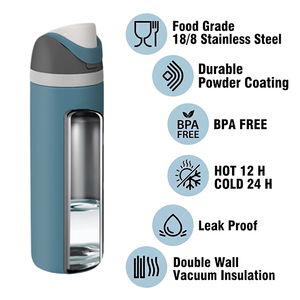 Modern 16oz 24oz 32oz Stainless Steel Vacuum Flask Insulated Water Bottle Outdoor with Flip Lid and Handle - Product Image 2