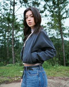 Veste courte en jean pour femme à manches longues, ourlet côtelé, coupe classique, fermeture éclair, écologique, imperméable, coupe-vent, automne-hiver - Product Image 2