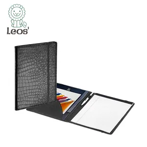 A4 PU Leather Pocket Portfolio with Elastic Band Closure and Pen Holder for Business