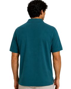 Polo Azul Turquesa para Hombre, Manga Corta, Tela Piqué de Algodón, Diseño Liso Informal, Cuello Camisero, Personalizable, Camiseta Polo de Golf para Verano - Product Image 2