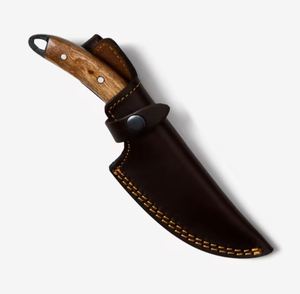 Couteau de chasse EDC forgé à la main, couteau à lame fixe personnalisé avec poignée à trou pour le pouce et manche en bois, couteau compact pour la survie en plein air - Product Image 3
