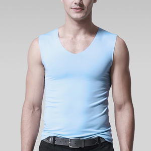 Camiseta sin mangas acanalada personalizada para hombre, cuello redondo, chaleco liso, camiseta interior básica de algodón, ropa deportiva informal, camiseta sin mangas para fitness para hombre - Product Image 2