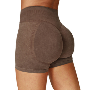 Shorts de course sans couture en spandex pour femme, effet froncé aux fesses, compression ventre plat, vêtements de sport yoga respirants, grandes tailles imprimées - Product Image 5