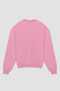 Sweat-shirt décontracté unisexe rose uni à col rond, coupe classique, tricoté 100% coton respirant 260g, imprimé par transfert thermique - Product Image 2