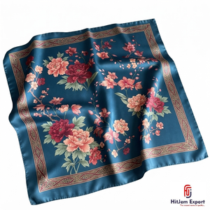 Écharpe carrée à franges imprimée sur mesure, douce et légère, foulard pour femme, fabricant OEM ODM, produits textiles personnalisés du Groenland - Product Image 1