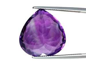 Pierre précieuse d'améthyste violette naturelle en forme de cœur, pierre d'améthyste en vrac pour la création de bijoux - Product Image 1