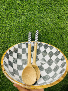 Cuencos de madera de diseño de lujo para servir con hermoso trabajo de esmalte de Artisan Craft para fiestas - Product Image 3