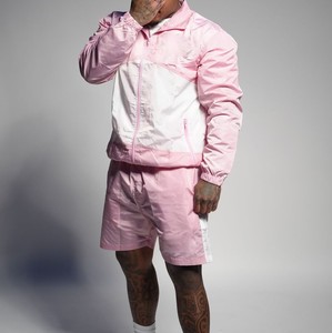 ชุดกีฬาขายส่ง ชุดวอร์มออกกำลังกายผู้ชาย ระบายอากาศได้ดี ชุดกันลม 2 ชิ้น เสื้อฮู้ดดี้ กางเกงขาสั้น ผ้าหนา - Product Image 6