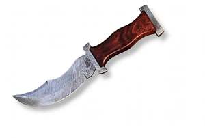 Handcrafted Patterned Steel Curved-Profile Utility <b>Craft</b> <b>Tool</b> Burl Wood Handle Executive Display Piece - Product Image 5