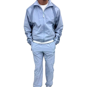 Custom Solid Breathable Nylon <b>Windbreaker</b> Streetwear <b>Vintage</b> Tracksuits Jogging Suits Drawstring Closure Men Tracksuit - Product Image 1