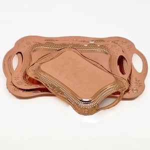 Plateau de service rectangulaire en métal de qualité supérieure, design moderne, pour restaurant, fabriqué en Inde. - Product Image 4