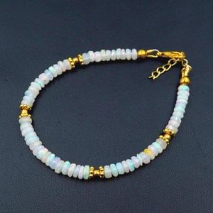 Pulsera de Perlas de Ópalo Etíope Rosa Natural HAYAAT GEMS, Lujosa, Unisex, Redonda, con Múltiples Destellos, Regalo de Piedras Preciosas - Product Image 4
