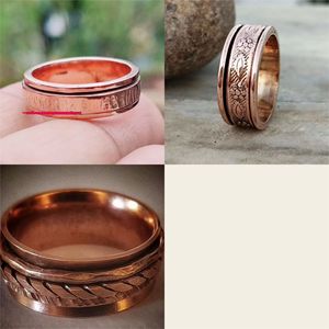 Trending High Quality <b>Spinner</b> <b>Ring</b> Handmade Fashion Pure Copper Meditation <b>Spinner</b> <b>Rings</b> Wedding Gift - Product Image 3