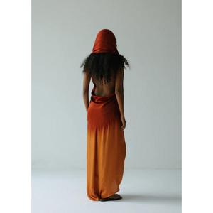 Women Ombre for Orange Eco-Friendly Natural Waist Floor-Length Sleeveless Draped Wrap Style <b>Boho</b> <b>Summer</b> Beach Maxi <b>Dress</b> - Product Image 5