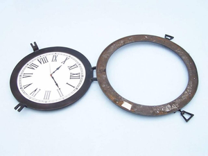 Porthole Wall <b>Clock</b> Iron Nautical Marine Vintage Round Wall Mounted <b>Clock</b> Maritime <b>Ship</b> Decor for Home Office Living Room - Product Image 3