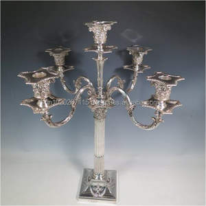 Candelabro de aluminio plateado de larga duración ideal para planificadores de fiestas, salas de banquetes y diseño de mesa de recepción - Product Image 4