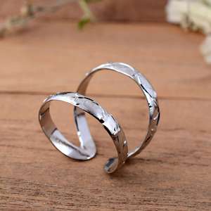 SHYAM JEWELRS Luxury Unisex 925 Sterling <b>Silver</b> Floral Vine Arthritis Splint <b>Ring</b>-<b>Adjustable</b> Double Band Joint Support - Product Image 4