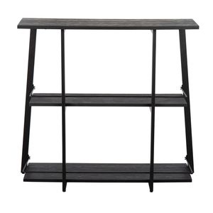 Librería industrial Conversge en acero negro y bambú negro - Product Image 4