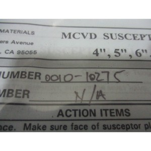 ชุดอุปกรณ์ AMAT 0010-10275 MCVD Susceptor Assy, 8" BSE - อุปกรณ์และอะไหล่เซมิคอนดักเตอร์ระดับโลกที่เชื่อถือได้ - Product Image 1