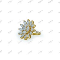 Cincin Uniseks Cantik Berbahan Kuningan dan Zirkon untuk Pernikahan, Pertunangan, dan Acara Spesial