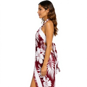 OEM ODM chiffon Sarong Women <b>Beach</b> <b>Wrap</b> hibiscus garden Lightweight Cover Up Skirt Tropical Island Resort Fashion New Arrival - Product Image 6