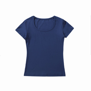 Camiseta Casual de Verano para Mujer, Estilo Dulce, Corte Entallado, Hombros Franceses, 260g, con Logotipo Bordado Personalizado OEM - Product Image 4