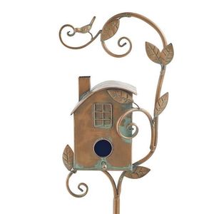 Casa para Pájaros, Encantadora Casetas para Pájaros de Múltiples Compartimentos con Diseño de Techo Inclinado para Decoración de Jardín, Artesanía Metálica Duradera para Nidos al Aire Libre - Product Image 2