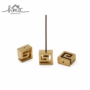 Handcrafted Geometric Brass Incense Stick Holder for Home <b>Decor</b> Meditation and Aromatherapy - Product Image 1