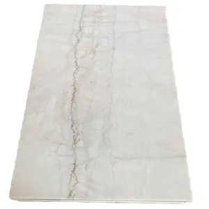 Milky white dolomite marble natural stone with vein, Sandblasted,4mm chamfered 60x90x3cm