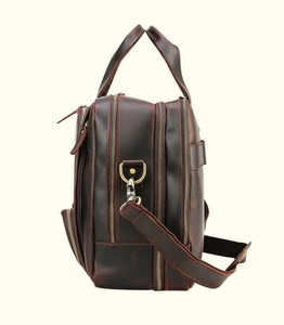 Classic <b>Men's</b> premium Quality Genuine Cow <b>Leather</b> Briefcase With Buckle Closure And Adjustable Strap For Business Use - Product Image 6
