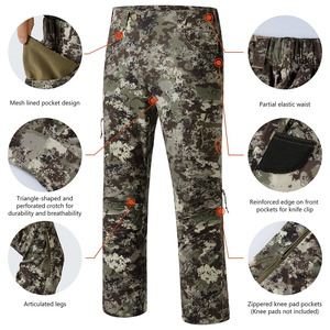 Custom Mens Camouflage Hunting Pants Soft <b>Shell</b> Windproof Water Resistant Breathable Outdoor OEM Service - Product Image 3