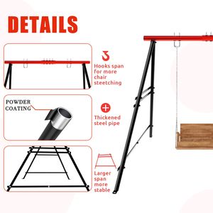 Columpio de porche para interior y exterior con soporte para silla de hamaca, solo estructura de columpio para patio trasero, carga máxima 550 libras - Product Image 2