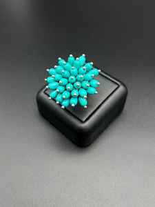 Anillo Ajustable de Plata de Ley con Turquesa Natural, Certificado IGI, Joyería Artesanal con Piedras Preciosas, Anillo de Diseño para Festivales - Product Image 5