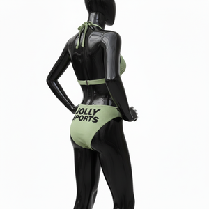 Conjunto de Bikini de Lujo para Mujer en Verde Salvia, Tejido de Nylon y Spandex con Nervaduras GSM, Ajuste Suave, Logotipo Personalizado con Transferencia Térmica - Product Image 5