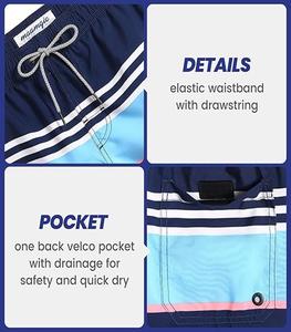 Shorts de bain pour hommes de haute qualité, durables, à cordon élastique, séchage rapide, classiques, longueur genou, couleur personnalisée - Product Image 4