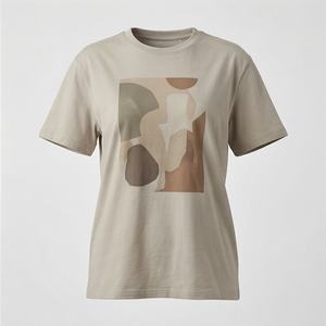 T-shirt à manches courtes pour femme, logo personnalisé, tee-shirt décontracté pour l'été, léger, respirant, couleur personnalisée, style élégant et tendance - Product Image 1